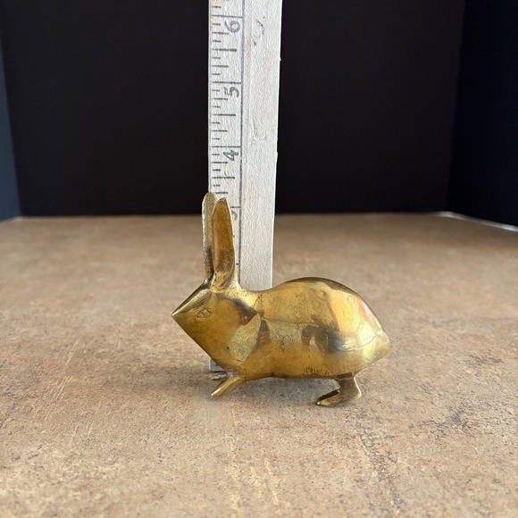 Vintage Brass Bunny Rabbit Figurine Statue Collectible Decor Paper Weight - Picture 5 of 5
